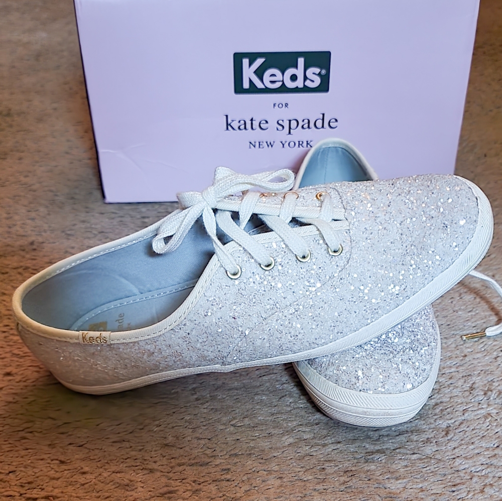 Kate Spade Cream Glitter Keds